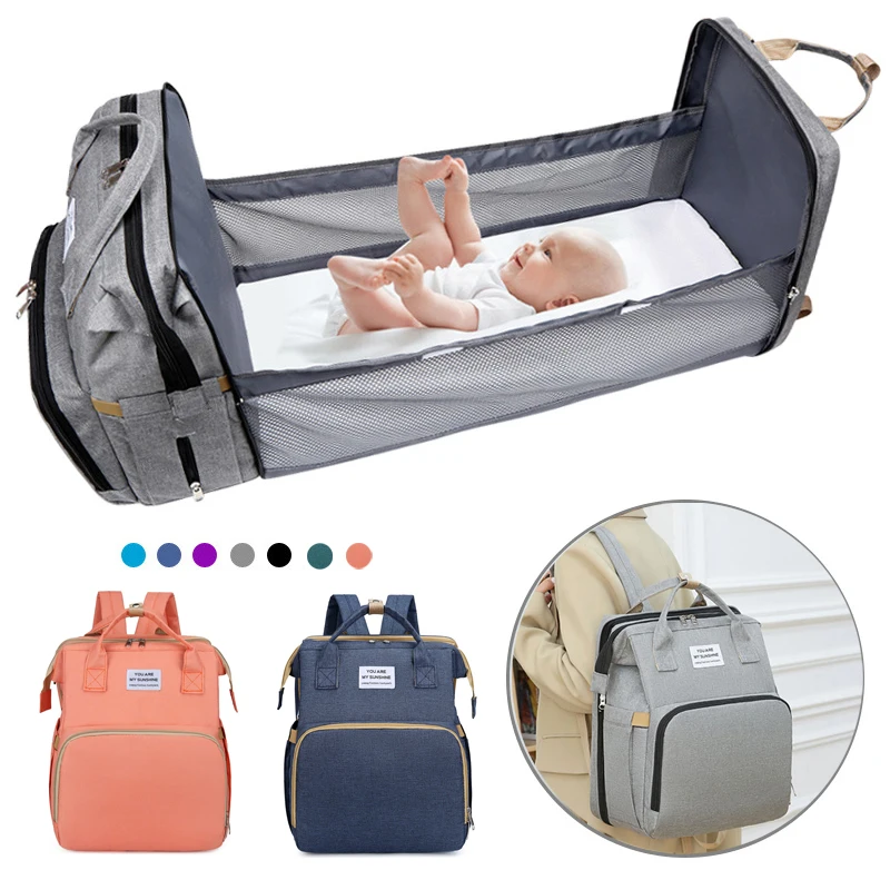 

Waterproof Baby Diaper Bags Backpack Women Folding Changing Table Crib Bed Mommy Bag Travel Stroller Maternity Bag for Newborn
