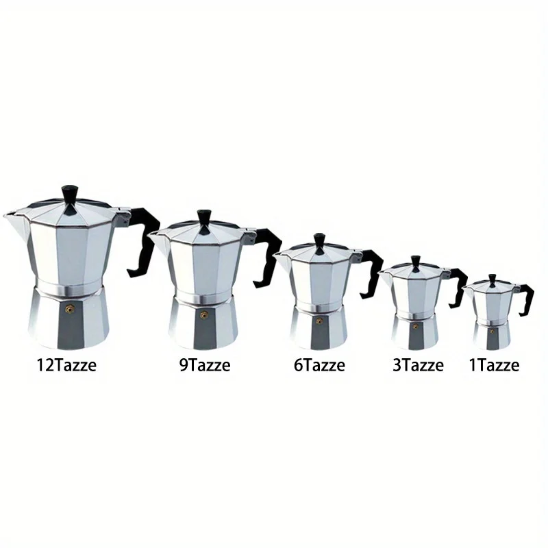 

1pc Aluminum Coffee Maker, Durable Moka Cafeteira Expresso Percolator Pot, Practical Moka Coffee Pot, Makes Delicious Coffee, Ea
