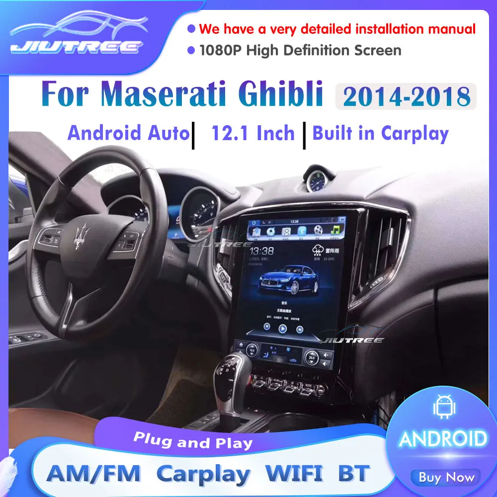 

12,1 дюймовый Tesla стиль Android для Maserati ghiсот 2014 2015 2016 2017 2018 автомобильное радио Gps навигация Авторадио мультимедийный плеер