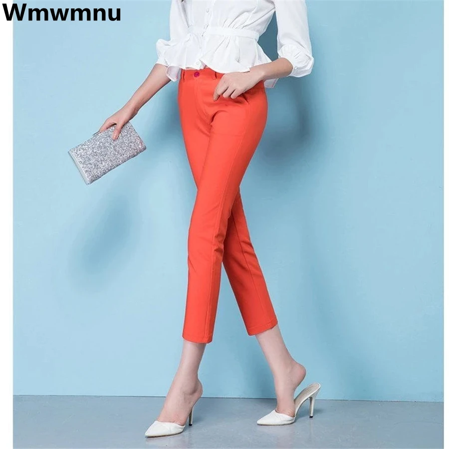 Korean OL Slim Pencil Trousers Women's Formal Pants Casual Spring Office Legging Pantalones Plus Size 4xl Ankle-length Sweatpant