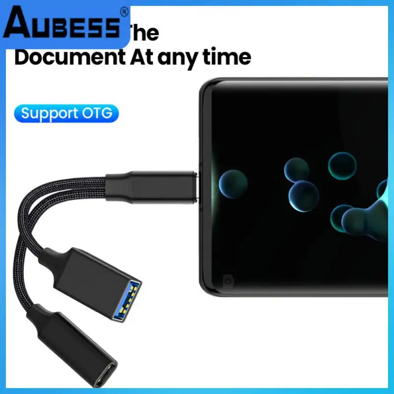 

Aluminum Alloy Usb Splitter Adapter Portable Connector 2in1 Phone Adapter Type C To Usb Adapter For Iphone Laptop Tablet