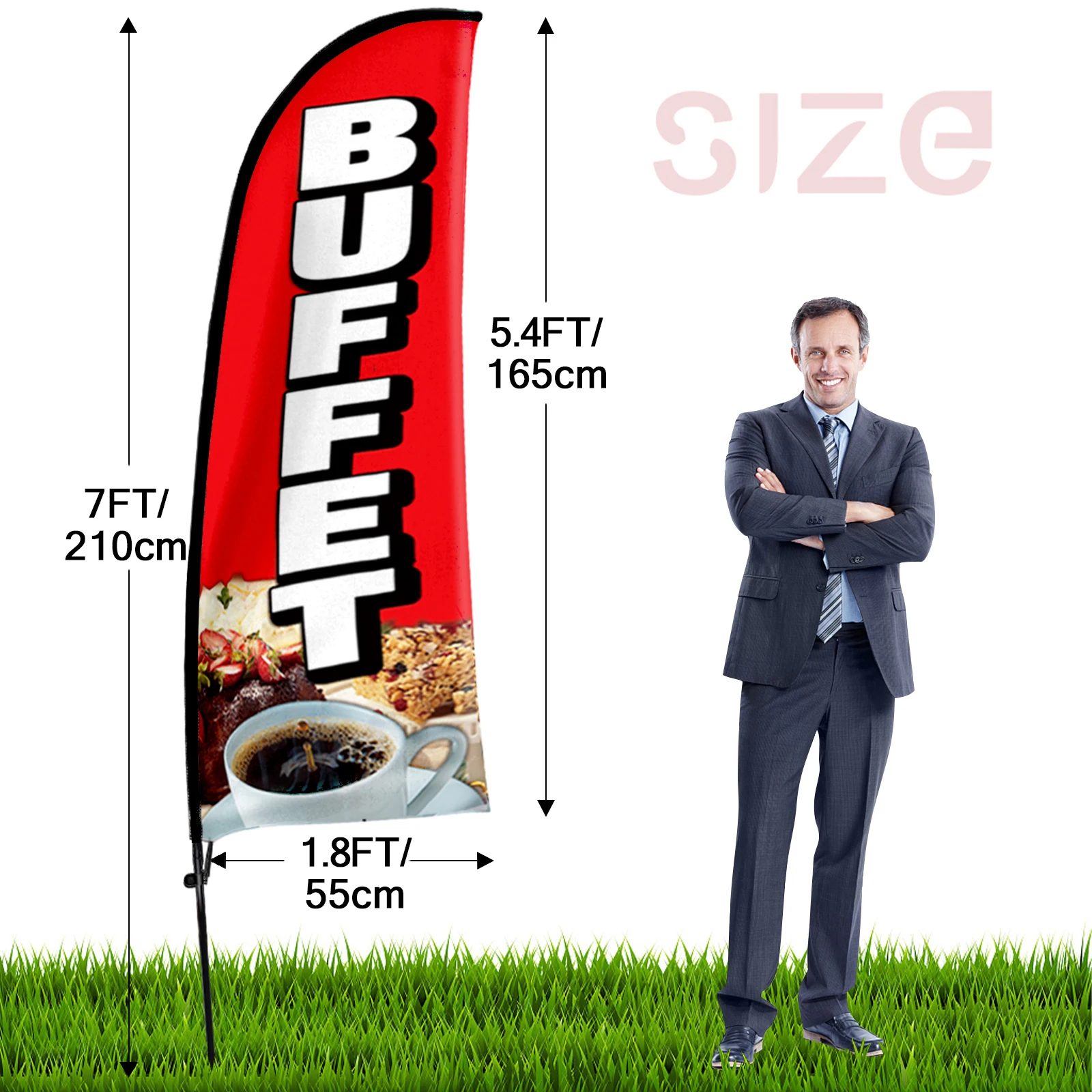 FSFLAG 1 шт. 210 см пляжный флаг для буфета с флагштоком рекламная акция наружный