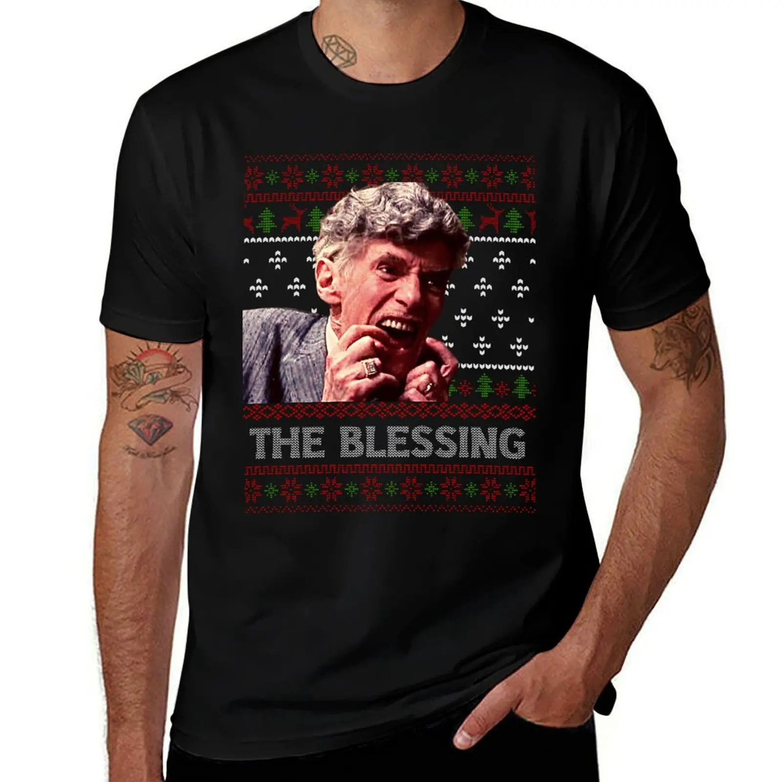 Фото Рождественский свитер, дизайнерская футболка из хлопка, рубашки Blessing Uncle, хлопковые рубашки Lewis, рубашка 100%, футболка Ugly №1