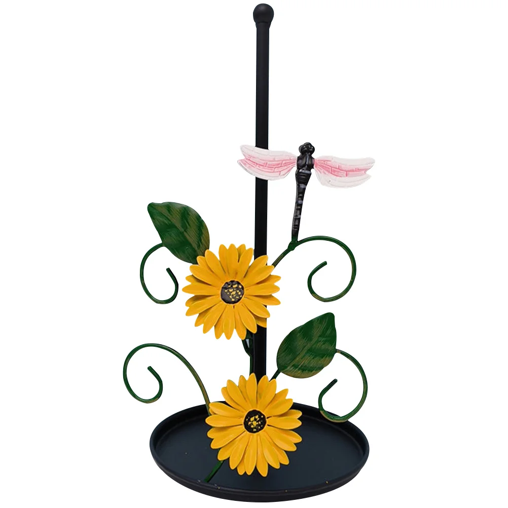 

Paper Towel Roll Holder Stand Rack Standing Tissue Room Dispenser Storage Gift Kitchen Toilet Organizer Napkin Dish Rod Flower