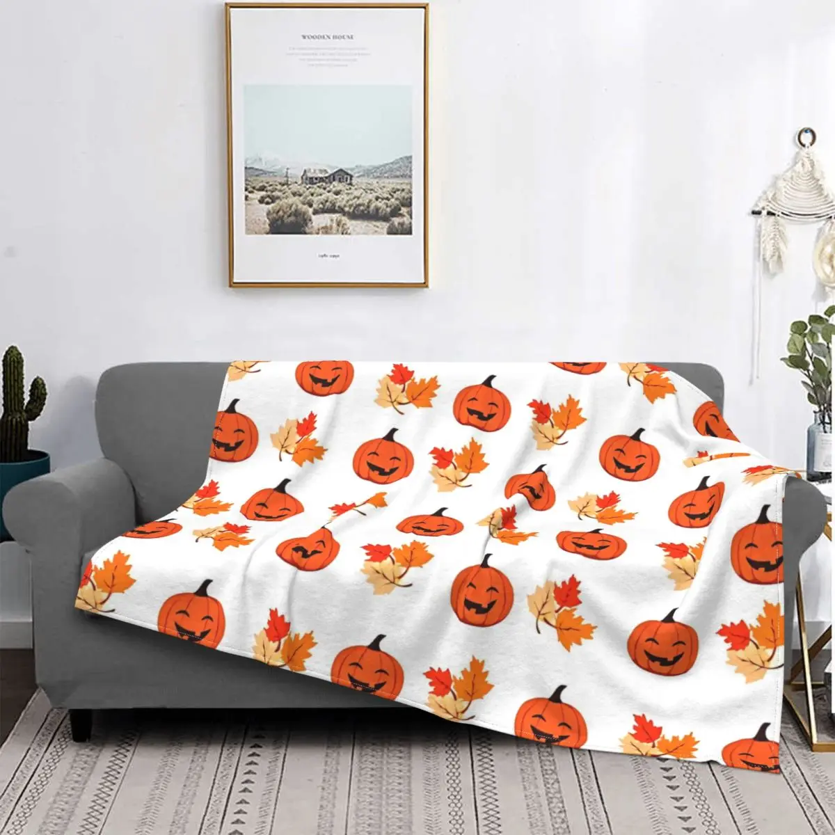 Супермягкое дышащее одеяло с рисунком тыквы на Хэллоуин