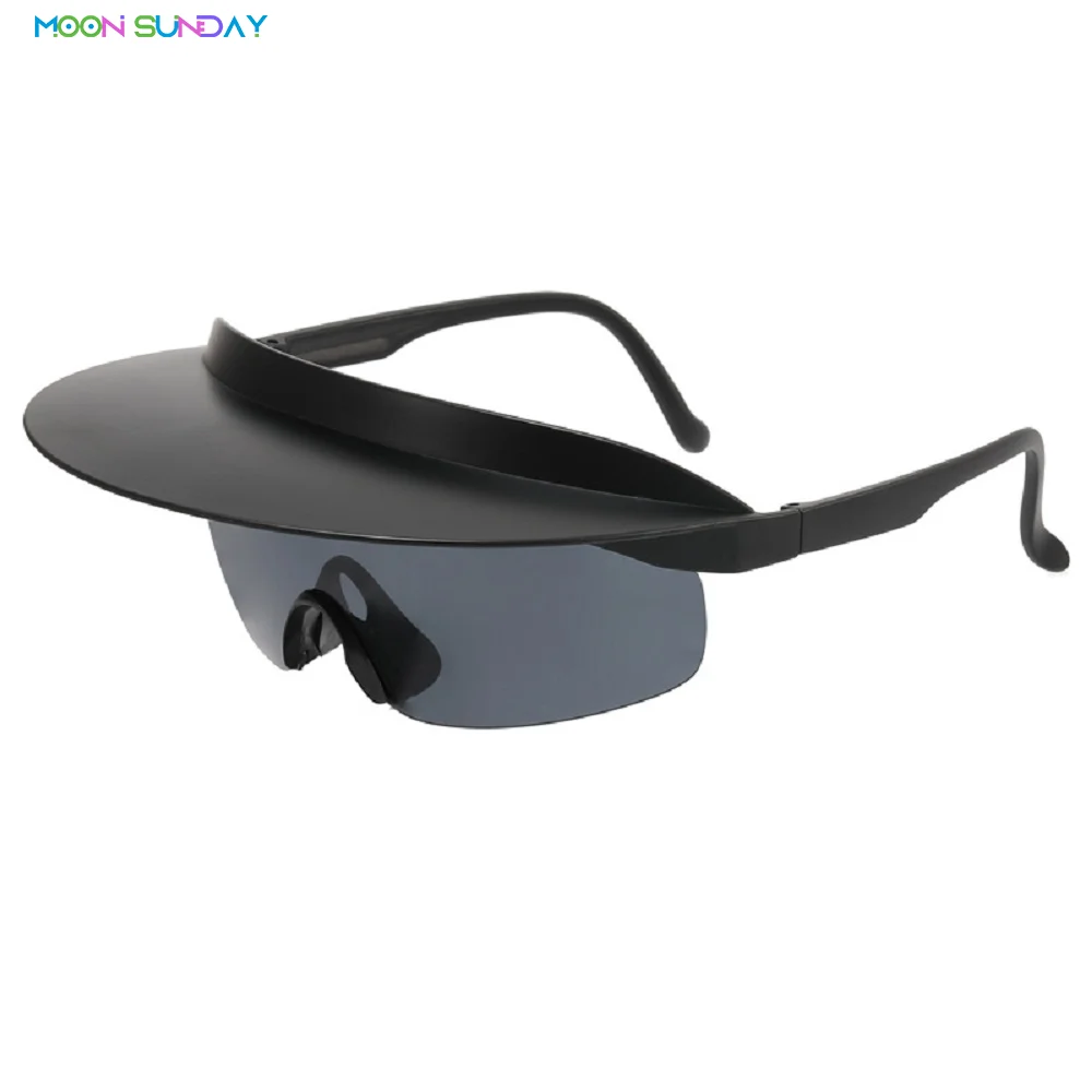 

MoonSunday Brand Large Frame Cycling Sunglasses For Men Women UV400 Fashion Hat Sunglasses Polarized Hat Brim Sunglasses