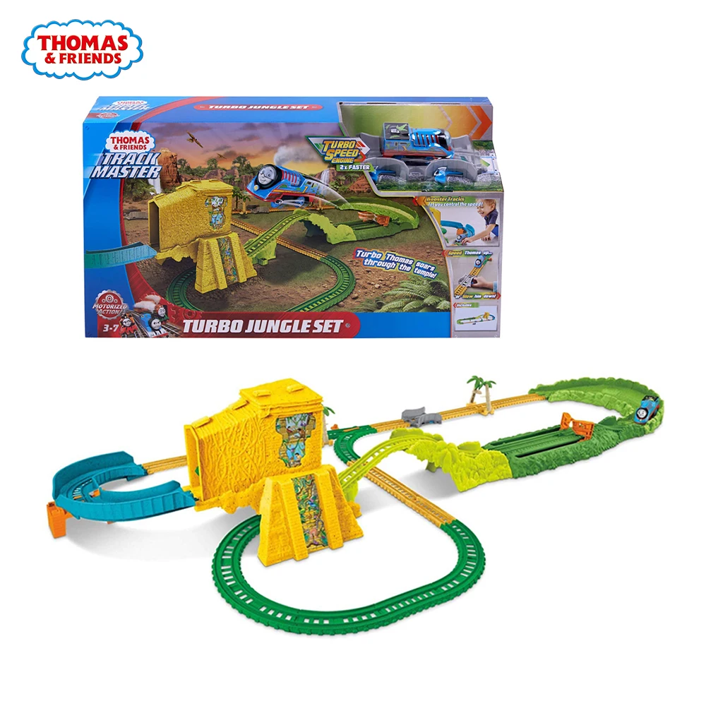 

Thomas & Friends TrackMaster Turbo Jungle Train Set Thomas Adventure Set Toys Train Track Toy for Kids Birthday Gift FJK50