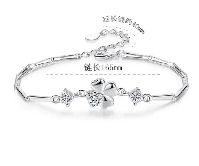 Браслет из стерлингового серебра 925 пробы с натуральным аметистом и четырьмя