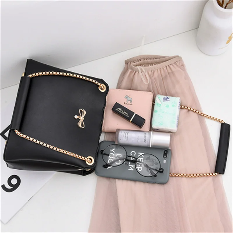 Fashion Luggage &Bags Women's Handbags Crossbody NEW 2023 Simple Bow Knot Sweet Leisure Shopping PU  Ladies Bolsos