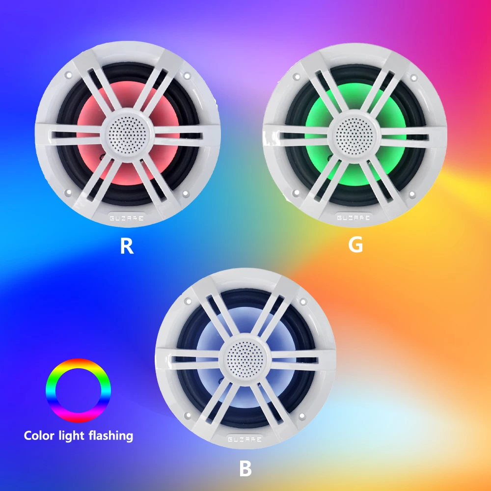 Морские колонки RGB с дистанционным управлением 6 5 дюйма 150 Вт * 2 канала шт. белые IP66
