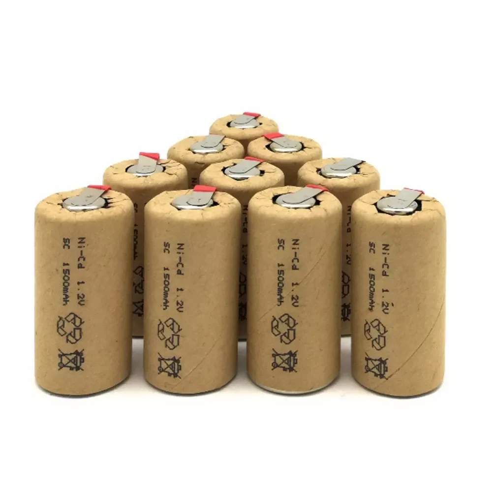 

1.2V Ni-CD SC1500mAh Sub C High Power 10C Rechargeable Battery for Walkie Talkie Power Tools Cordless Electric Drill