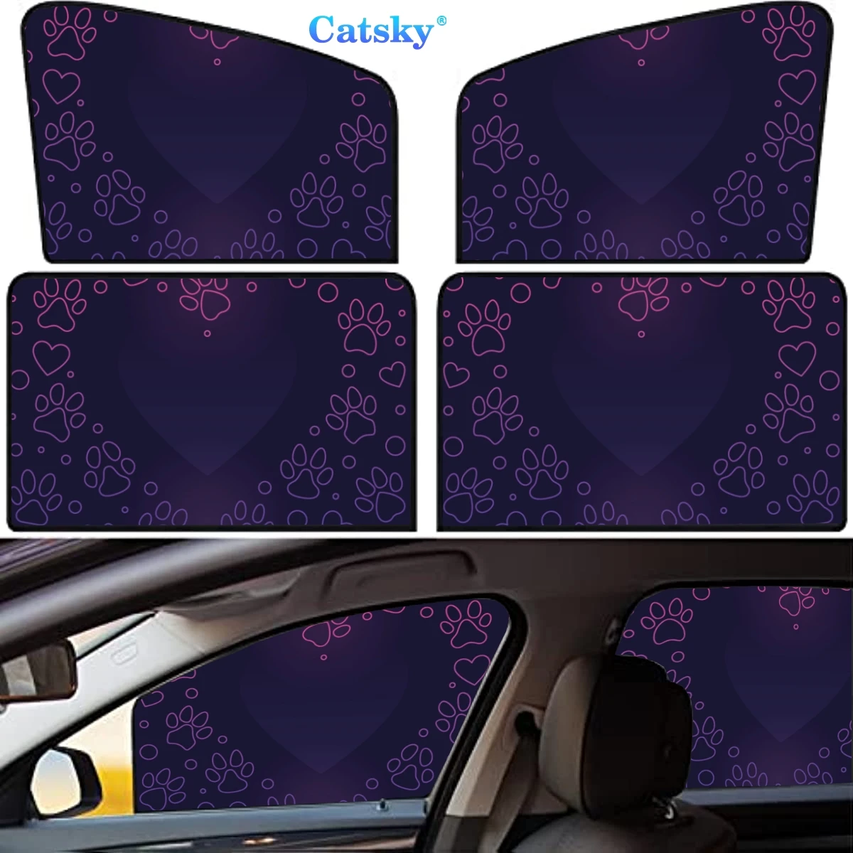 

4 Pieces Privacy Car Window Sun Shades Magnetic Blackout Car Window Covers Car Curtains Car Window Sun Shades Covers Auto
