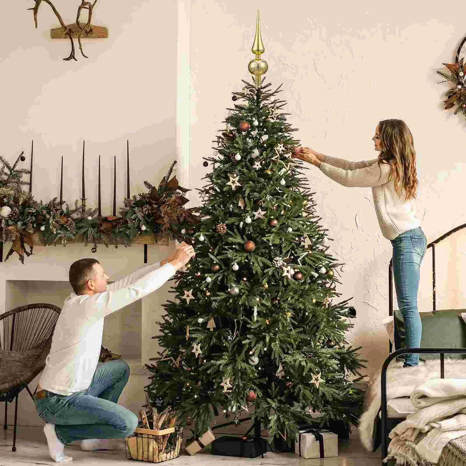 3 шт. Рождественская елка Верхняя звезда Золотая накидка для больших украшений