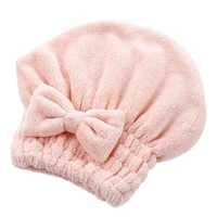 coral velvet quick dry hair hat super absorbent shower head wrap towel bath cap