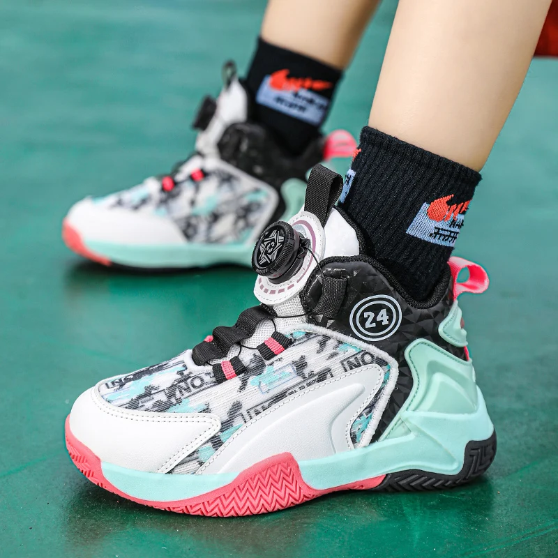 Comfortable Fashion Youth Outdoor Sport Footwear Children's Boys' Girls' Shoes School Sports Training Basketball Shoes 31-40