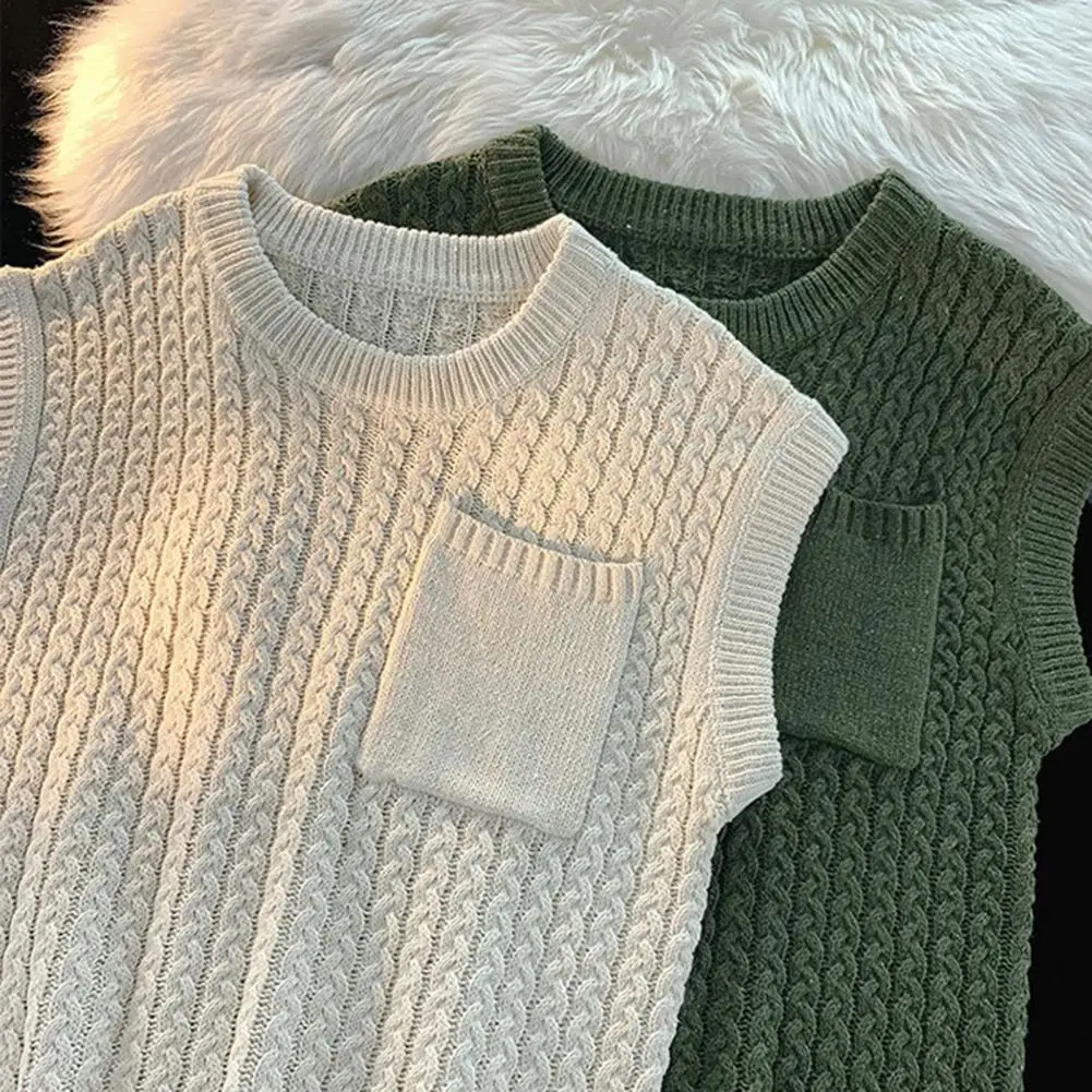 

Стильный скрученный преппи мужской текстурный свитер теплый жилет вязаный жилет Стильный пуловер