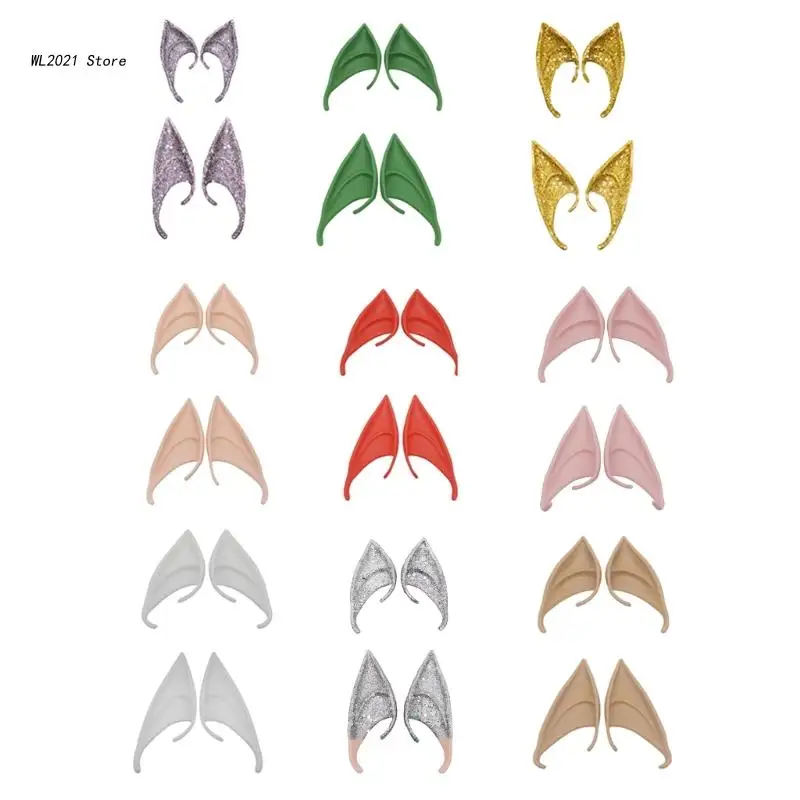 

for Creative Simulation Soft False Ears 2 Pairs Latex Elf Pointed Ears for Chris