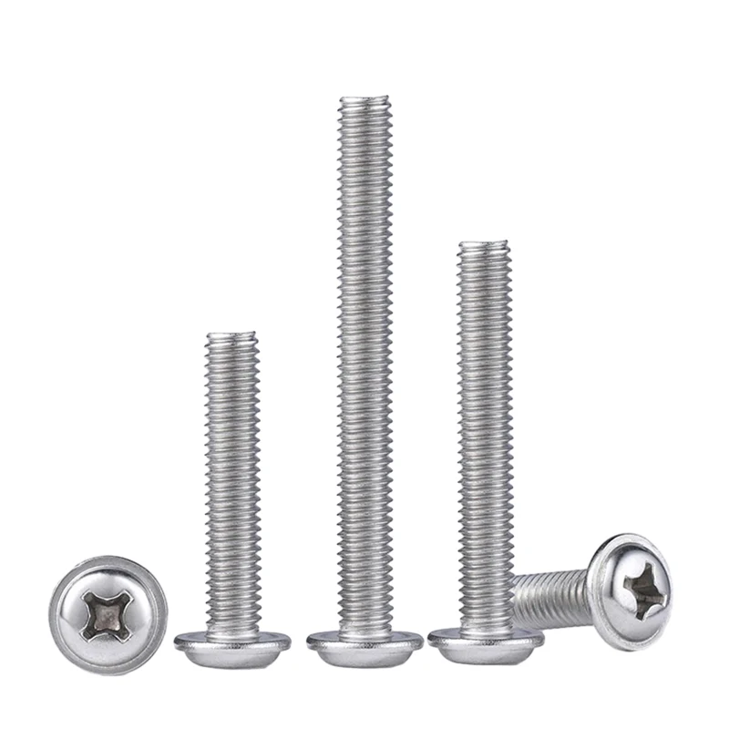 

Phillips Round Head Screw With Washer M2 M2.5 M3 M4 M5 Machine Screws 304(A2) Stainless Steel