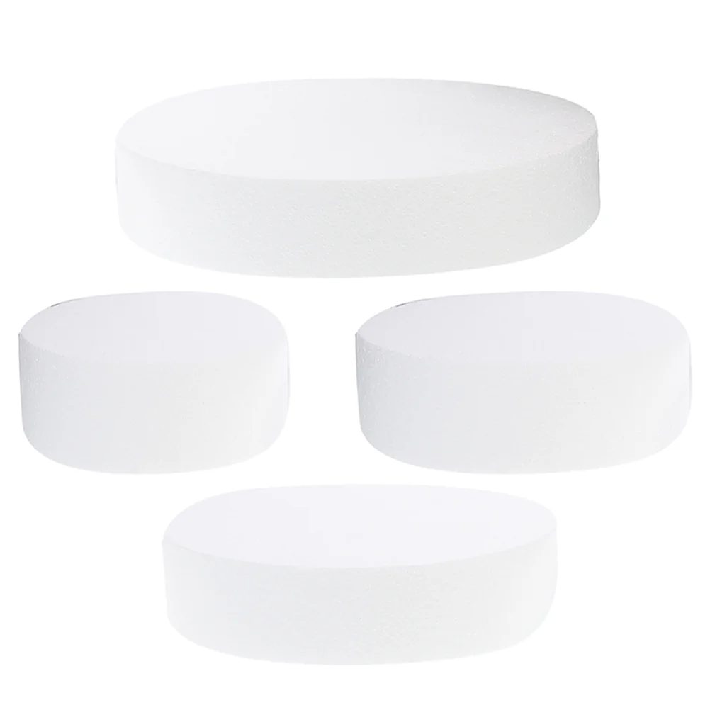 

4 Pcs Cake Embryo Model Fake Wedding Foams Party Supplies Stand Compact Practicing Round Shaped Set Gathering Dummies
