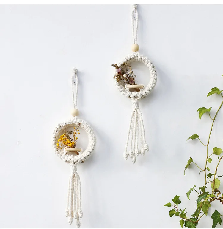 

Woven handmade simulation flower basket hanging Wall hanging bedroom living room garden yard decoration