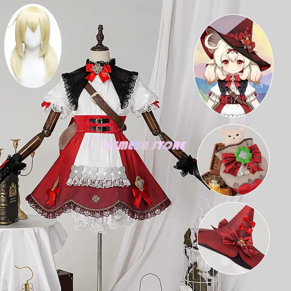 

Genshin Impact Klee Spark Knight Game Suit Lovely Lolita Dress Cosplay Costume Halloween Party Outfit Women XS-3XL