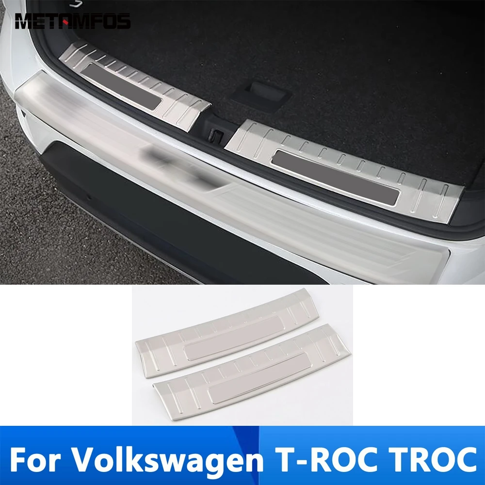

For Volkswagen T-ROC TROC 2017-2021 2022 Inner Rear Trunk Bumper Protector Door Sill Scuff Guard Sticker Accessories Car Styling