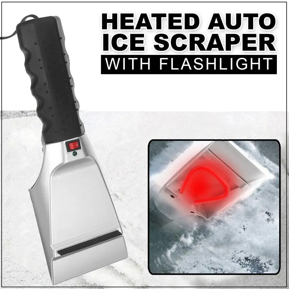 

12V Electric Heated Car Ice Scraper USB Rechargeable Shovel For Windshield Glass Defrost Clean Tools Electric Snow Sweeper Auto