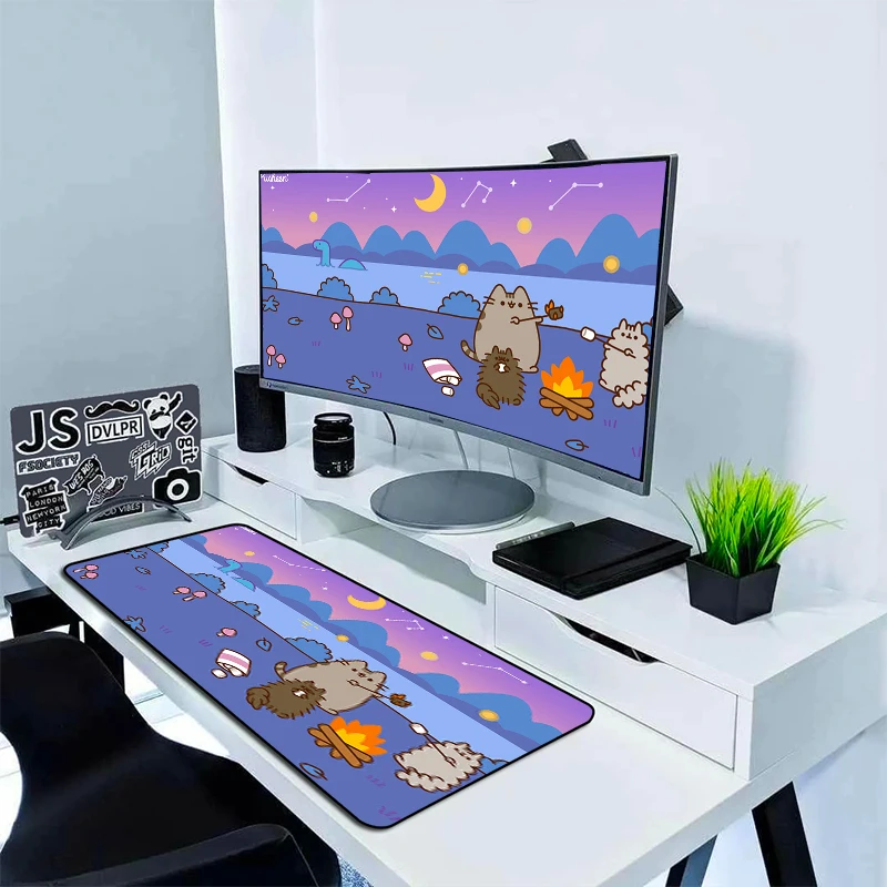 

Mouse Pad Gaming Desk Mat Pusheen Cute Cat Gamer Cabinet Pc Accessories Office Carpet Deskmat Mousepad Keyboard Mats Kawaii Mice