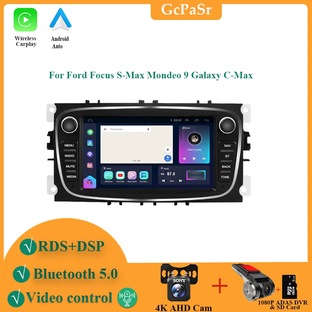 

7" Car Radio Android 11 For Ford Focus S-Max Mondeo 9 Galaxy C-Max GPS Multimedia Navigation Stereo Video Player