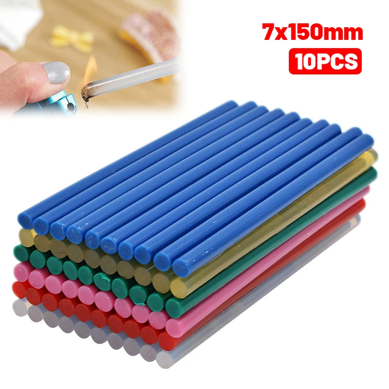 

10 шт./компл. 7x150 мм термоплавкие Клеевые стержни для электрического клеевого пистолета ручная работа фотоальбом аксессуары для ремонта цвет...