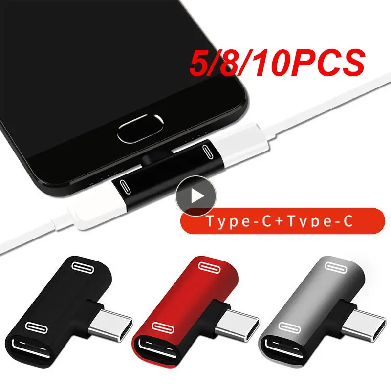 

10PCS Headphone Converter Converter For Redmi Audio Type-C Adapter Dual Type C Jack For Earphone Listen Music + Charging