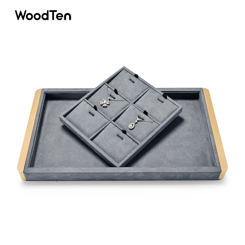 New high-end microfiber ring necklace bracelet multi-functional combination storage tray jewelry display tray