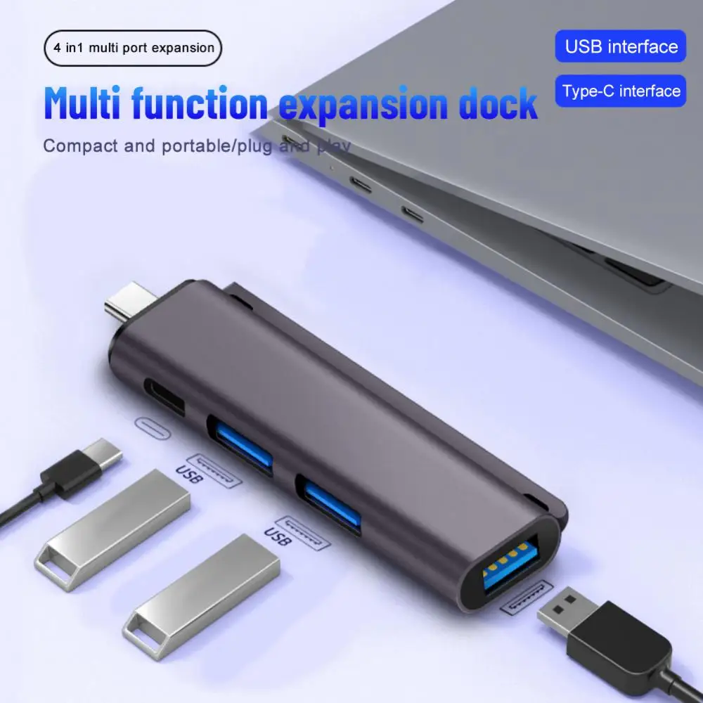 

480mbps High Speed Usb Hub 480mbps High-speed 4 Port Multiple Expander 4 Port 4 In 1 Type-c Hub Type-c Docking Station Portable