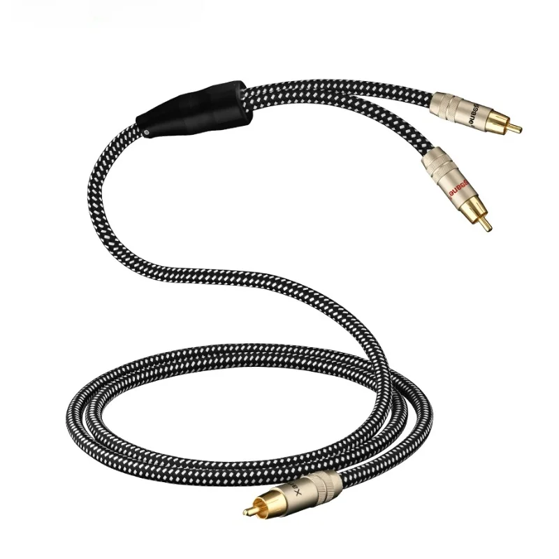 

HiFi RCA to 2RCA Cable OFC Copper Subwoofer Wire Y Splitter RCA 1 Male to 2Male Audio Line for Amplifier Speaker CD DVD