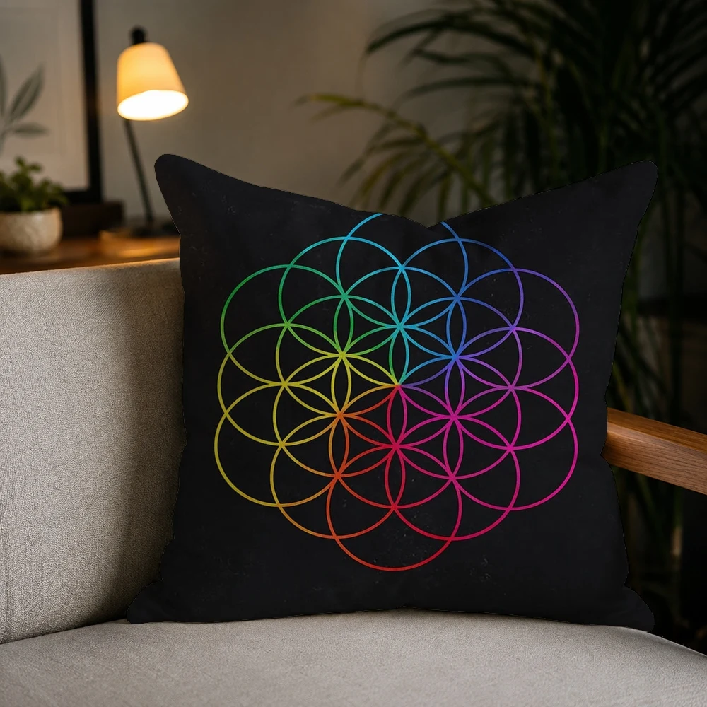 Фото Наволочка с изображением рок-группы C-Coldplay, плюшевая наволочка для украшения дома, чехол для подушки для дивана, кровати, кресла, гостиной. №5