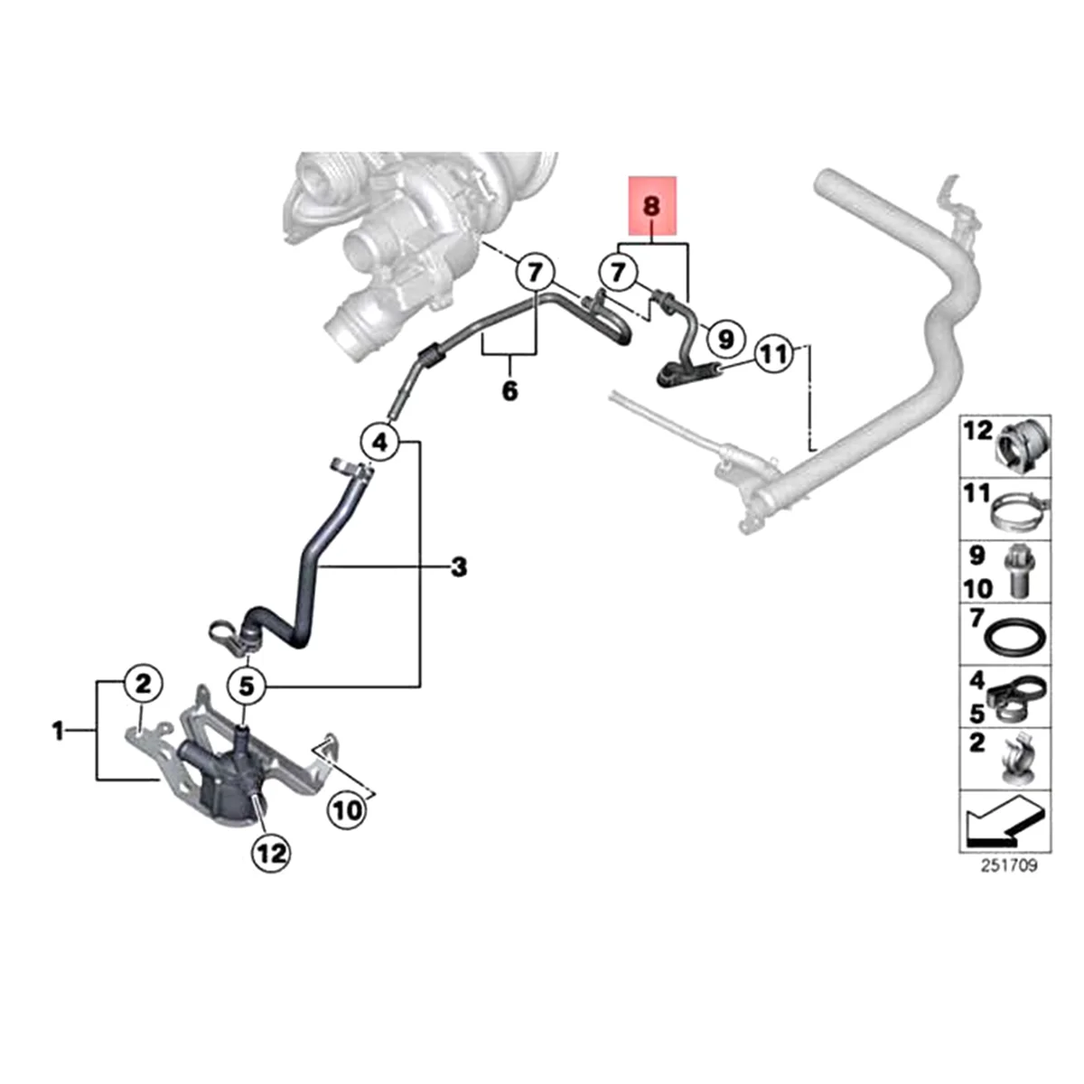 11537600591 топливный впускной шланг для турбокомпрессора Масляный BMW 1 3 серии F20 F20N F21