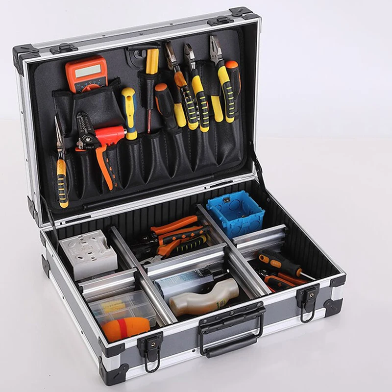 

Aluminium Garage Tools Box Accessories Storage Complete Sealed Empty Tools Box Safety Portable Caja De Herramientas Hardware
