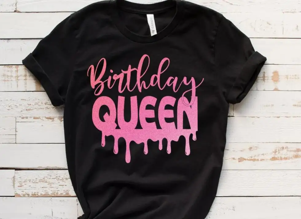 

Birthday Queen Drip Squad Birthday Princess 100% Cotton Women Tshirt Short Sleeve Tees O Neck Female Clothing Streetwear goth