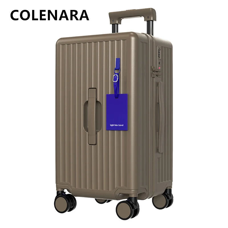 Фото Дорожный чемодан COLENARA с отделением для стакана и портативной сумкой для багажа, 20 дюймов, подходит для ручной клади на колесиках №2
