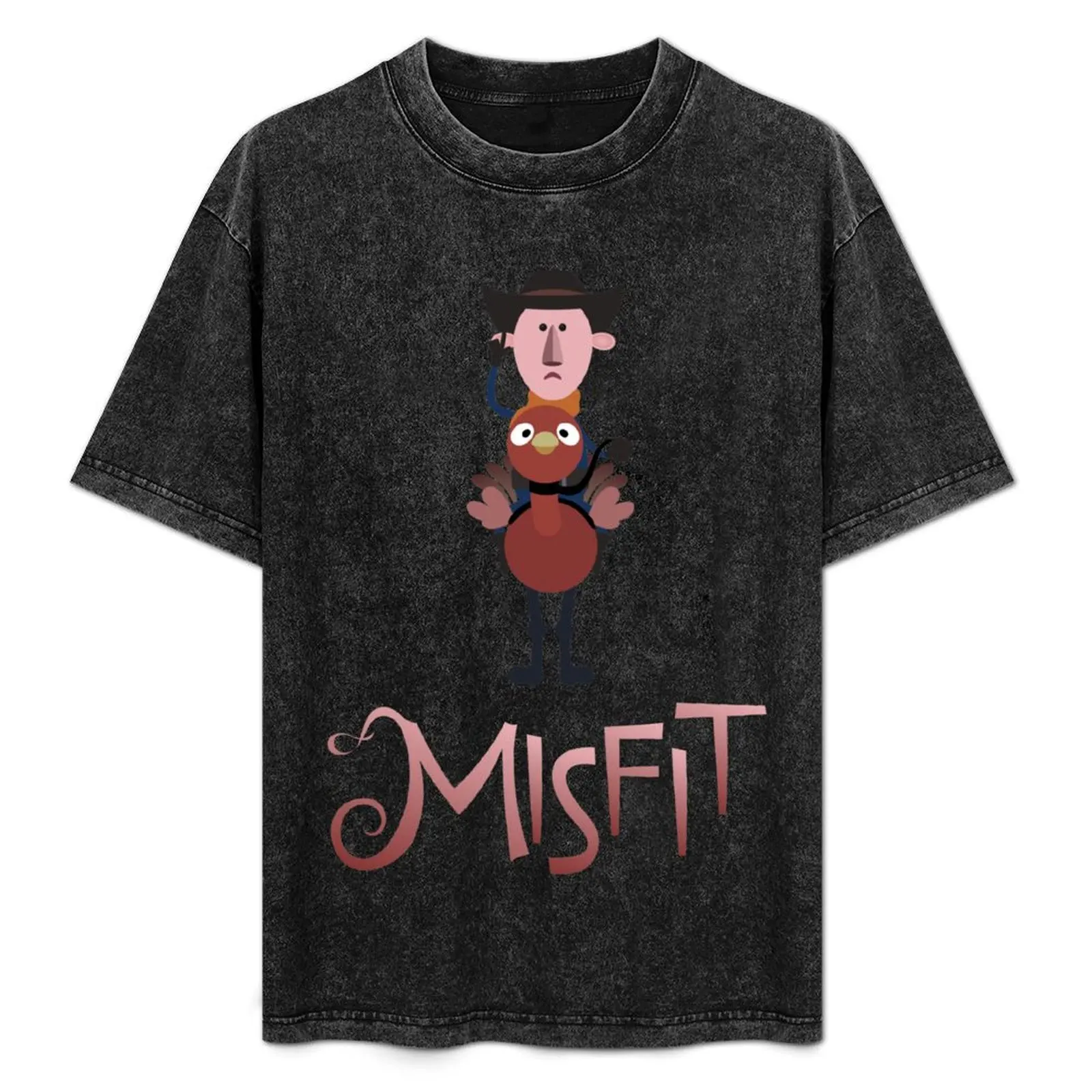 Футболка Misfits-Kowboy Riding an Ostrich винтажная одежда рубашка на заказ роскошная черные