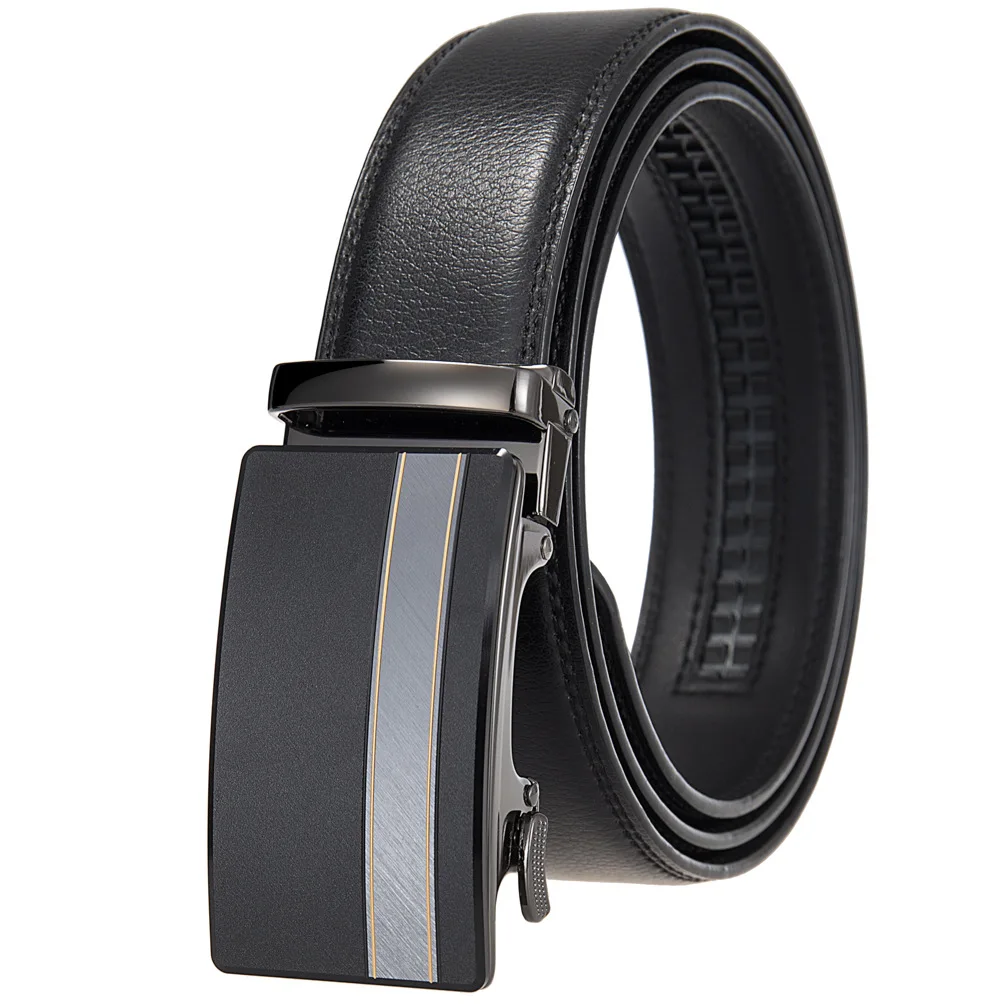 Men Designer Leather Belt Metal Automatic Buckle Brand High Quality Luxury Belts for Men Famous Work Business Cowskin Belt