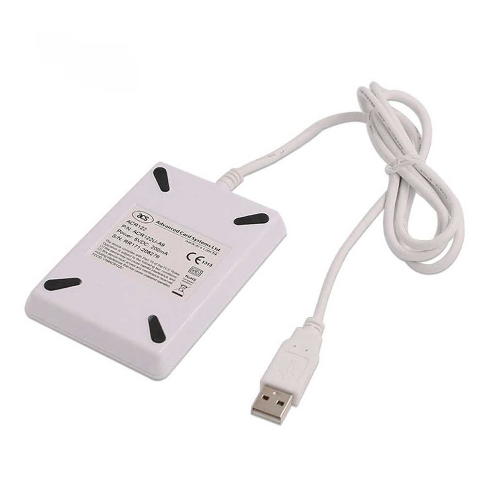 NFC Card ACR122U NFC RFID 13.56MHz Contactless Smart Card Reader Writer w/USB Cable, SDK, 5X Writable IC Card (No Software) enlarge