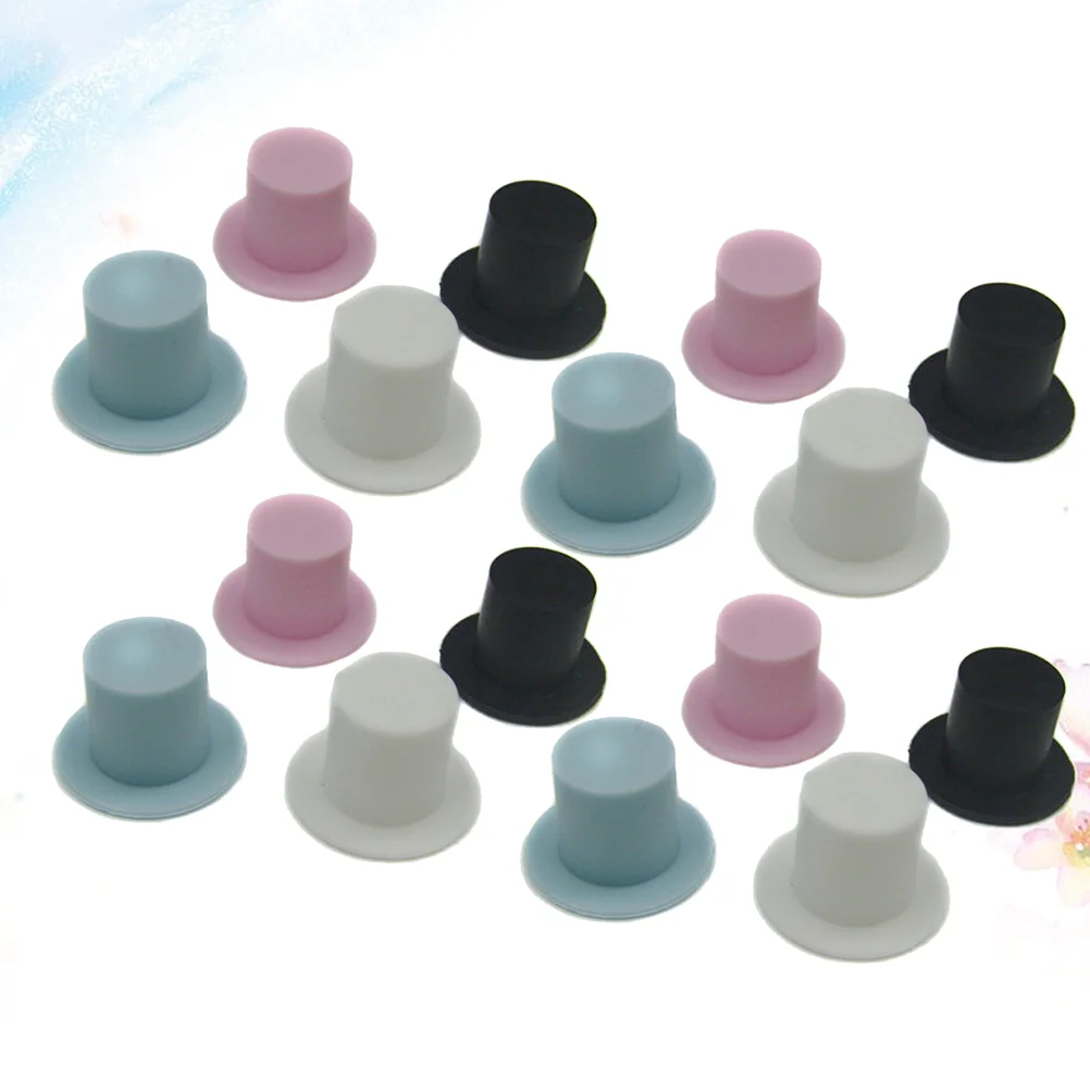

50/100pcs Mini Clown Hat Snowman Hat Plastic Miniature Doll Formal Hats For DIY Crafts Doll Accessories Decoration