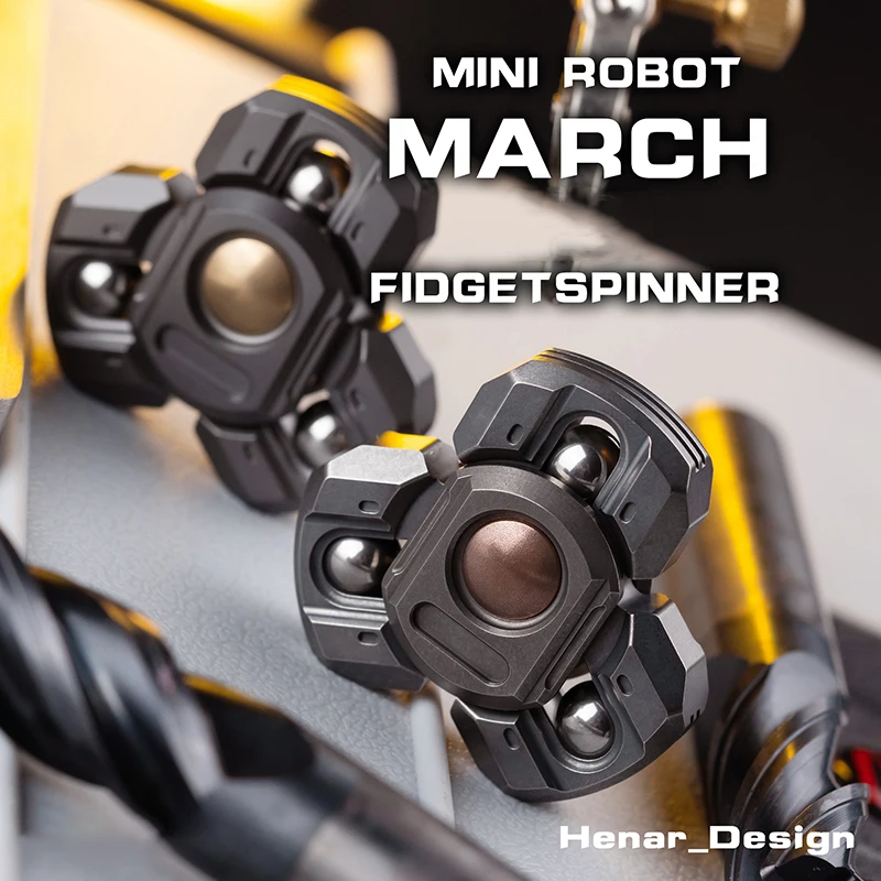 WANWU EDC Fidget Spinner Marching Robot Button Steel Ball Fingertip Gyro Decompression Metal Toys enlarge