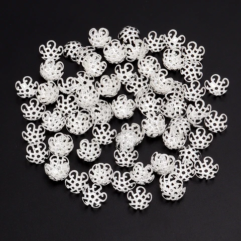 Металлические полые колпачки для бусин 100 шт.