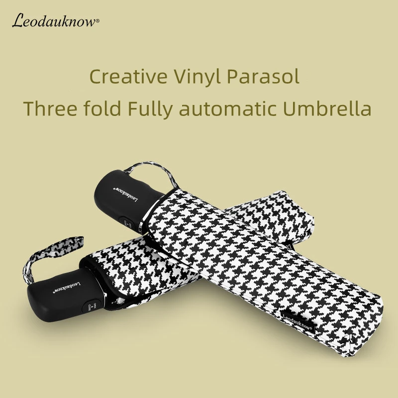 Brand Sale Low Price High-end Sunscreen Umbrella Waterproof Uv 3 Fold Fully Automatic Vinyl Men Pink | Umbrellas