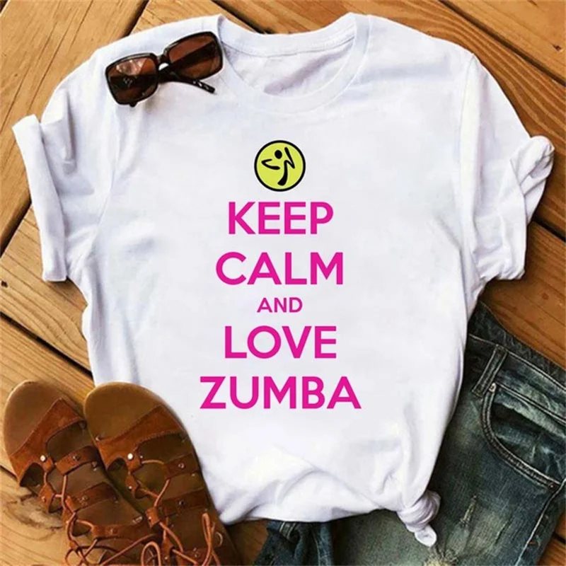 

Fashion Zumba Black Tshirt Women's Clothing Fitness Dance Letter Graphic Tees Shirt Sport Gymnastics Femme T-Shirt Tops
