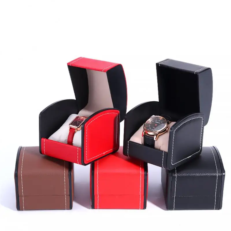 

Watch Storage Box Portable PU Leather Watch Box Flip Fashion Watch Packaging Gift Case Women Men Watch Jewelry Organizer