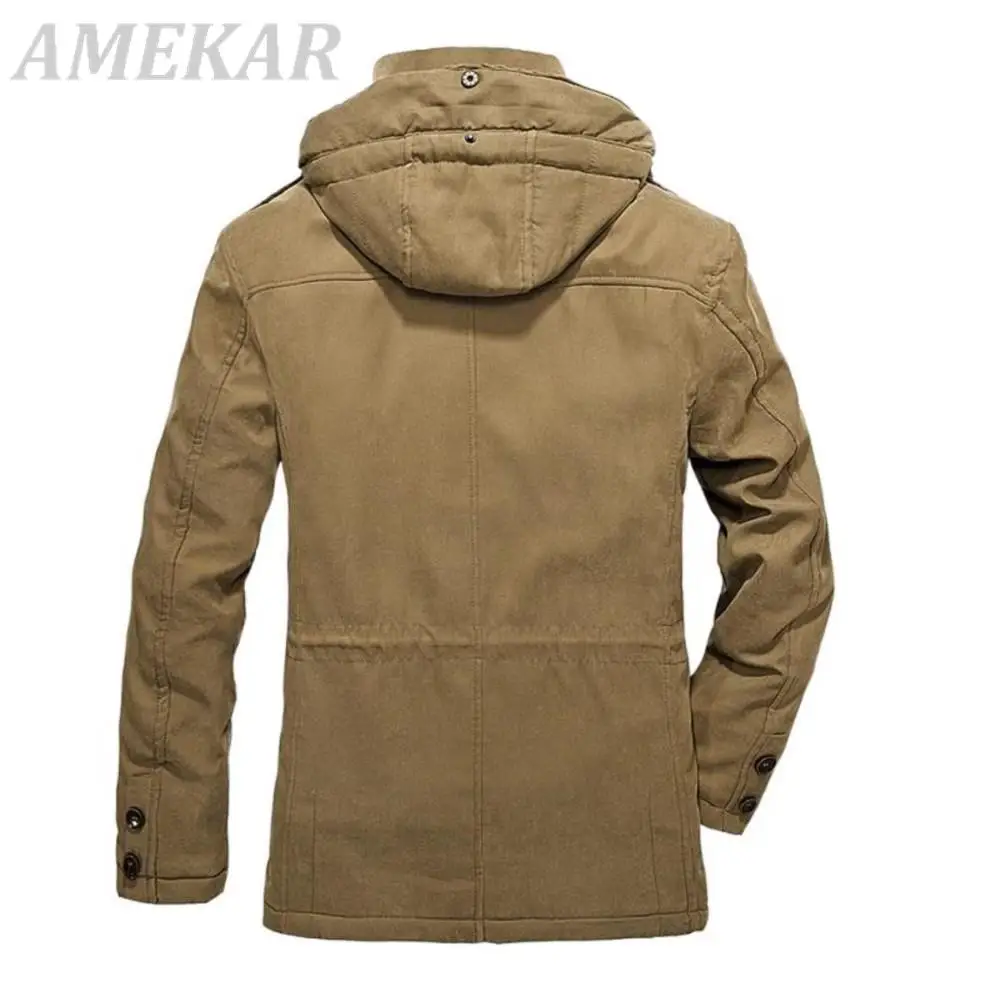 2022 Parker Coat Casual Classic Winter Jacket Men's Windproof Warm Hooded Coat Fashion Outer Coat Men's Plush Thickening Warmth