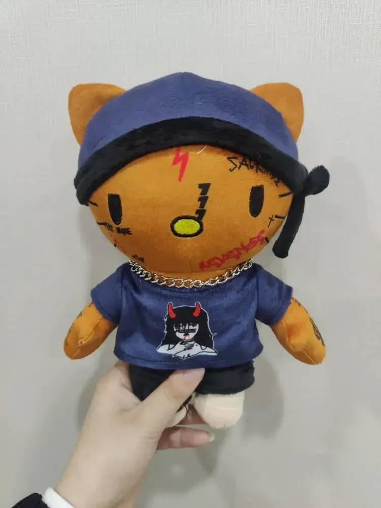 23 см синяя шляпа для мальчика Hello Kitty лыжная маска рэпер мультяшная плюшевая кукла